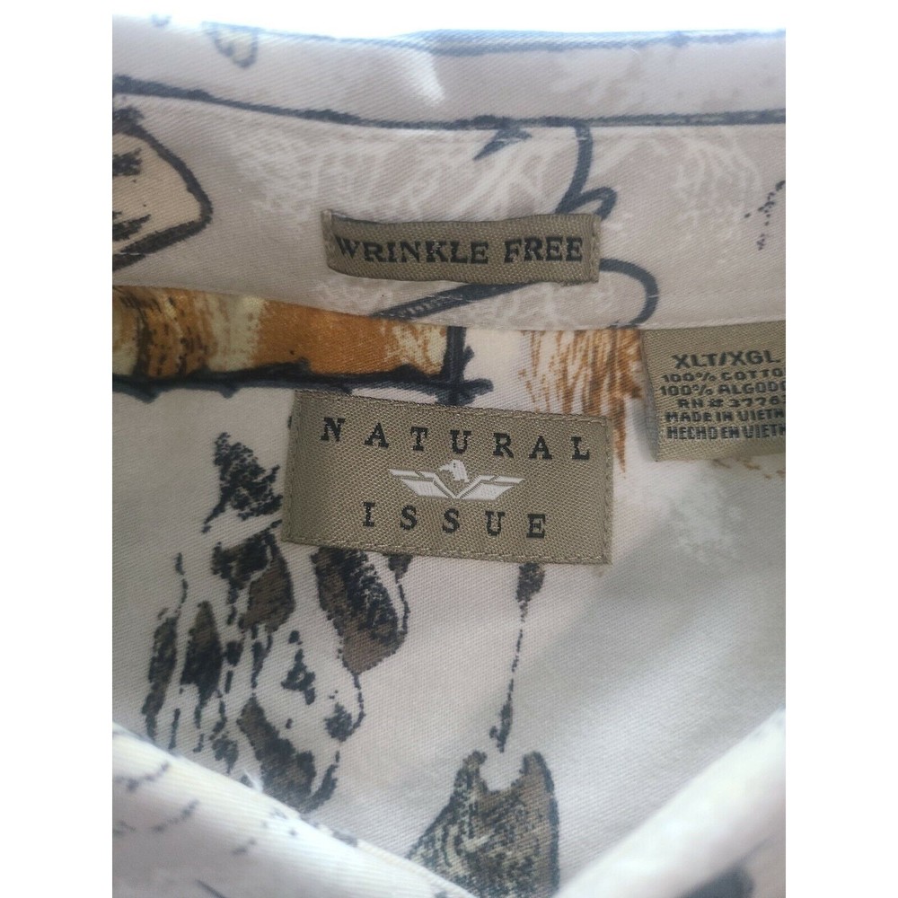 Natural Issue Angler Fishing Button Down Shirt Tan Brown Wrinkle Free Sz: XLT - Picture 5 of 10